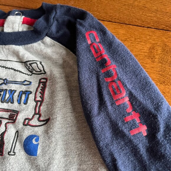 Carhartt "Mr. Fix It" baseball sleeves onesie 9m - Picture 4 of 7